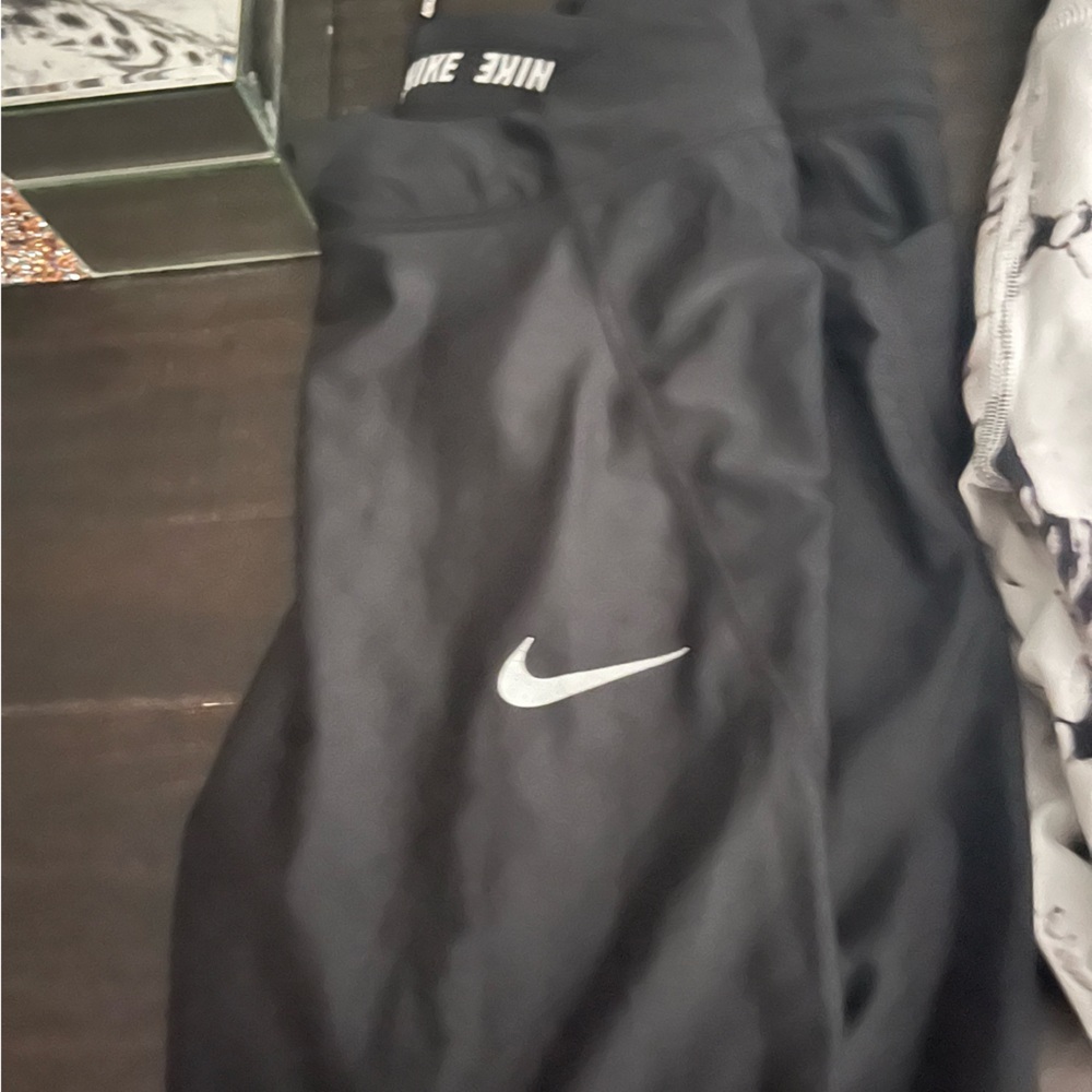 Nike Black Jogger Pants with White Logo